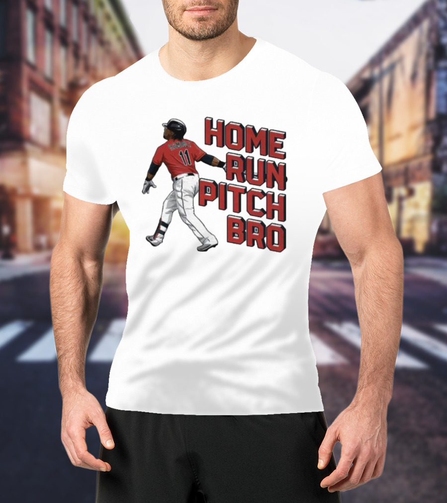 Home Run Pitch Bro Baseball Swing Vintage Red And Black T-Shirt