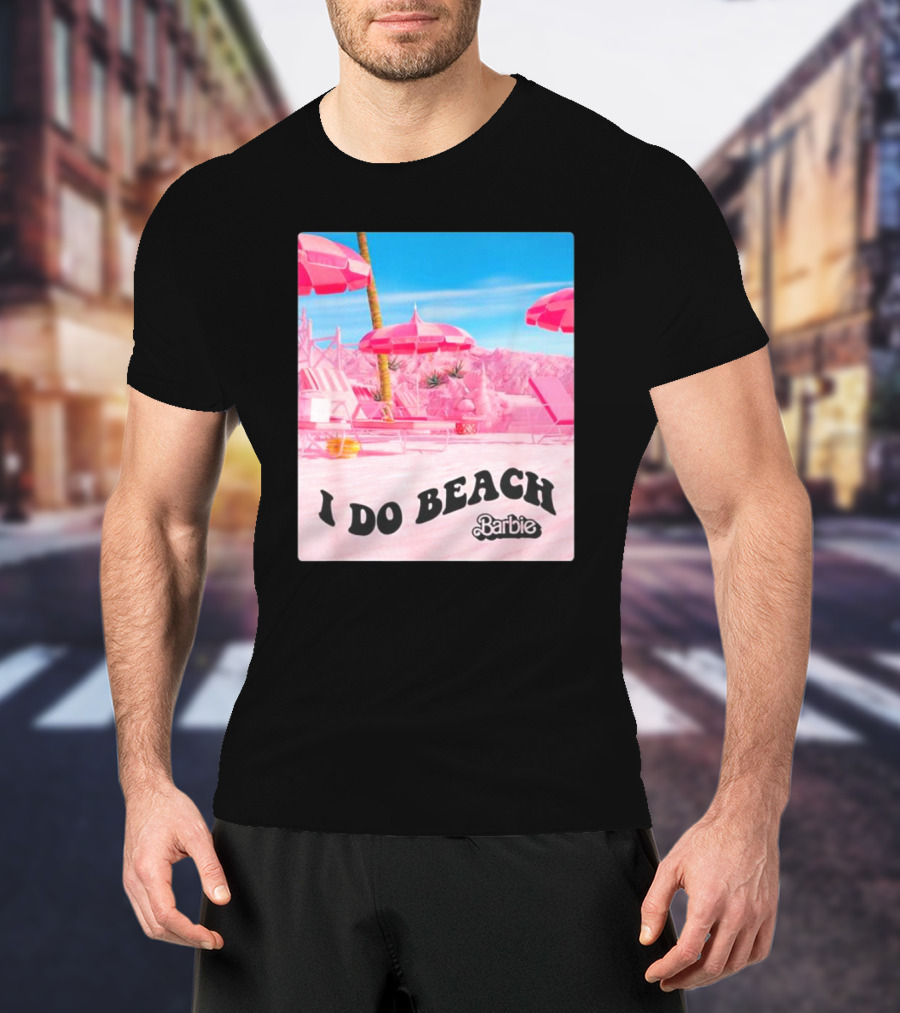 Barbie I Do Beach Movie Pink Umbrella Paradise Scene T-Shirt