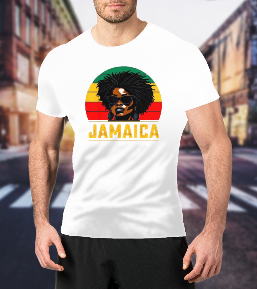 Jamaican Patriotic Women Jamaica Vintage T-Shirt