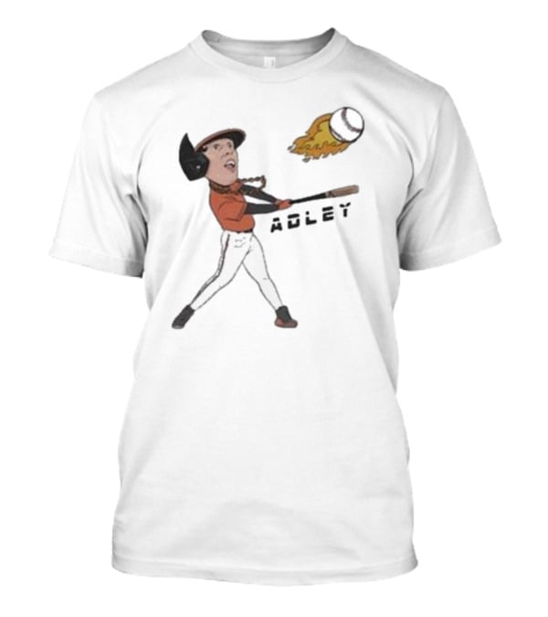 Adley Rutschman Baseball Fire Swing Action T-Shirt