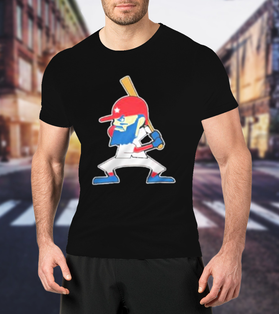 Fighting Phil Baseball Character Retro Cartoon T-Shirt