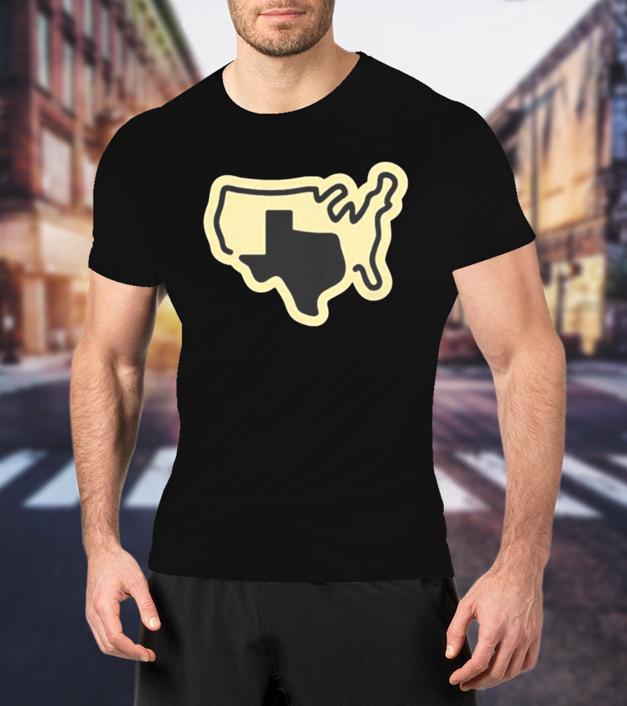 Tan Grand Texas State Silhouette Map USA Shape T-Shirt