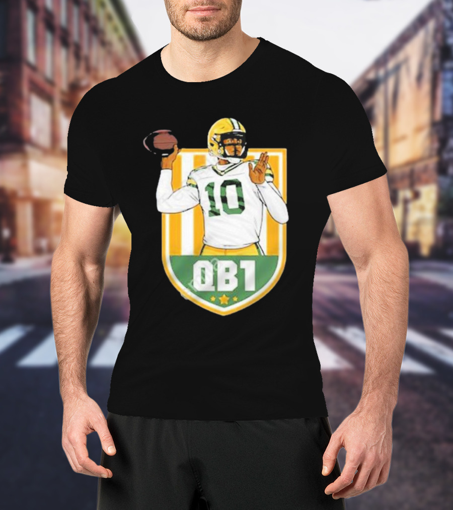 Cheeseheadtv QB1 Green And Gold Football Number 10 T-Shirt