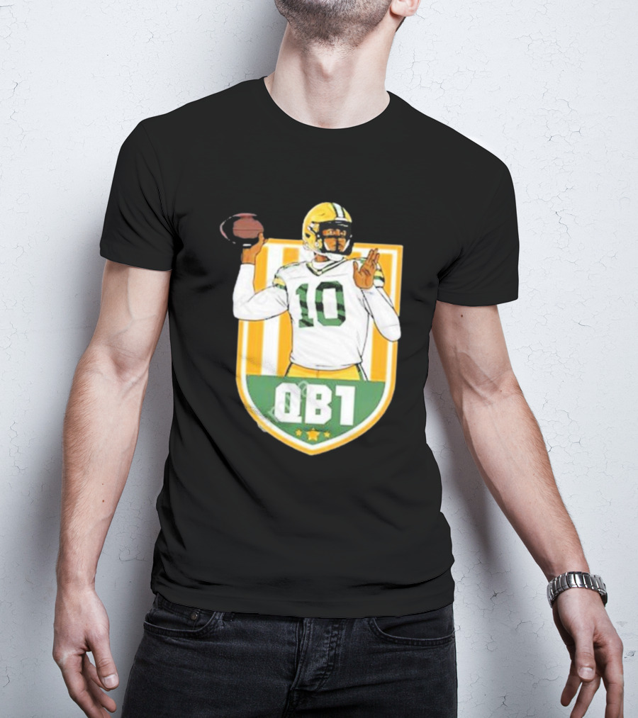 Cheeseheadtv QB1 Green And Gold Football Number 10 T-Shirt