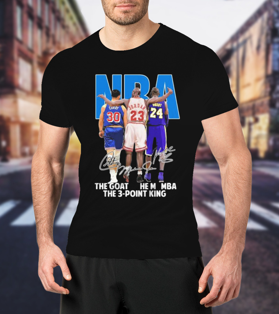NBA Curry Jordan Bryant The Goat The Mamba The 3-Point King Signature T-Shirt