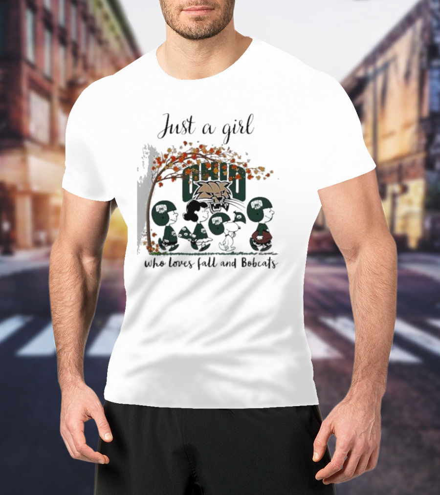 Just A Girl Who Loves Fall And Bobcats T-Shirt