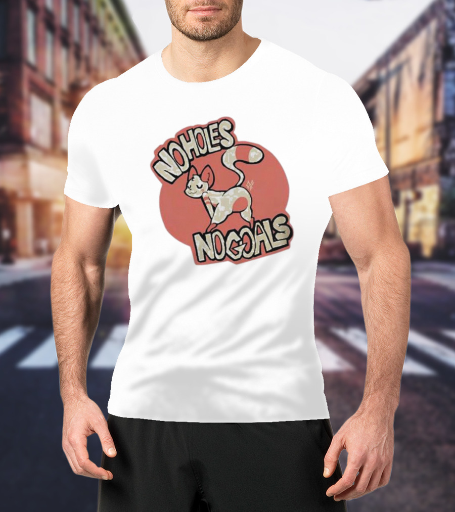Sockfox No Holes No Goals Fox Graphic Red Circle T-Shirt