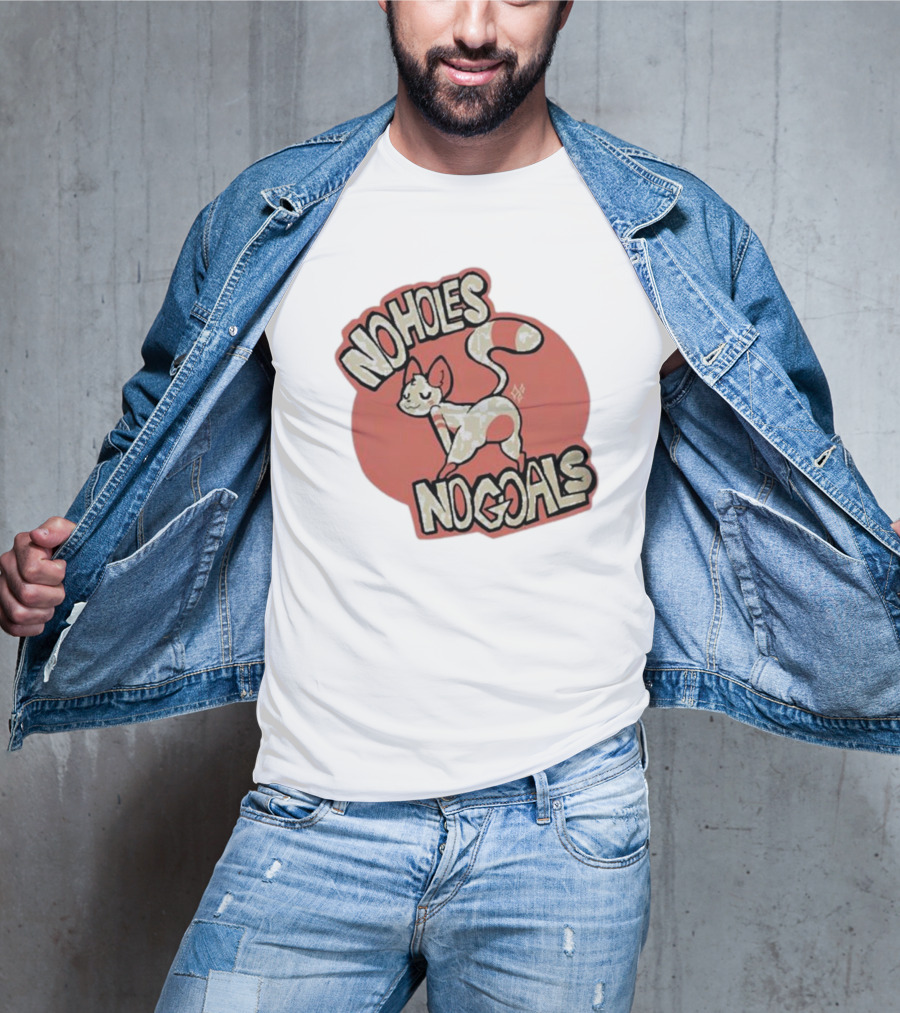 Sockfox No Holes No Goals Fox Graphic Red Circle T-Shirt