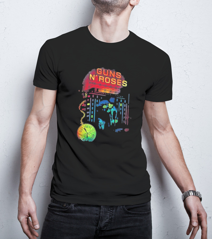 Guns N’ Roses Montreal Reflective Pocket Watch Buildings T-Shirt