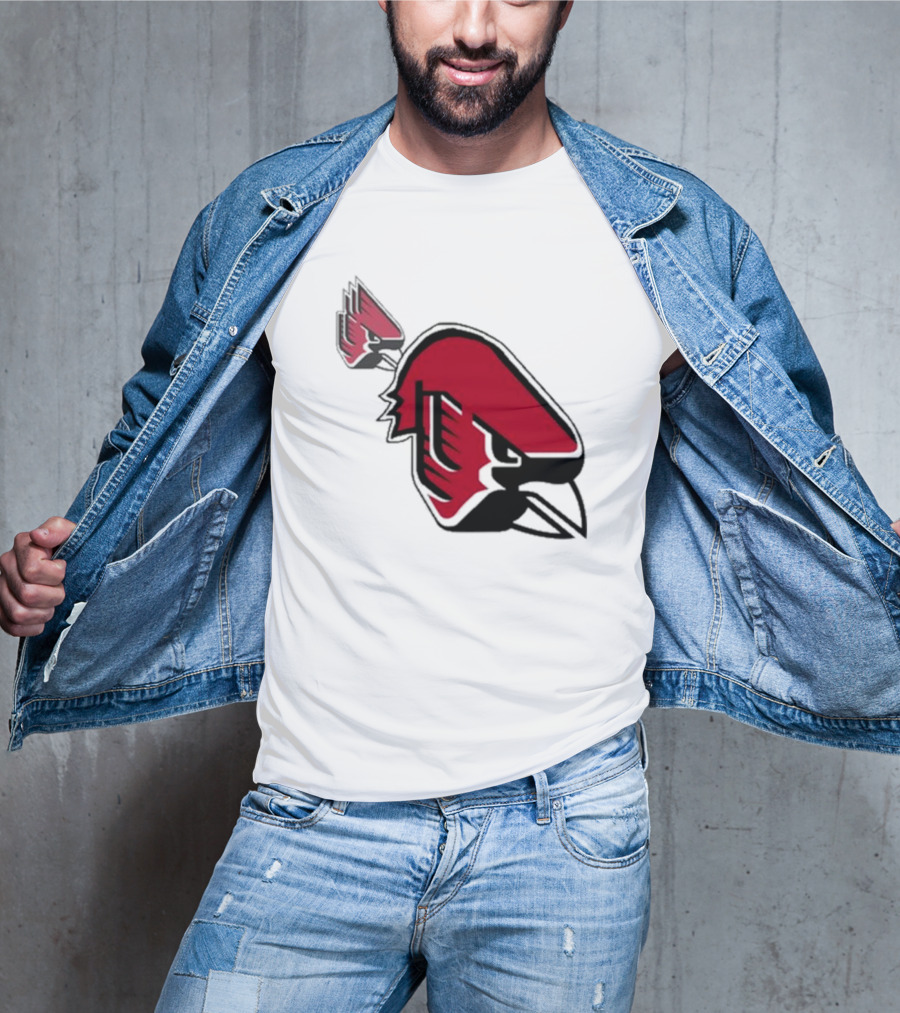 Ball State Cardinal With A Mustache Logo Concept T-Shirt