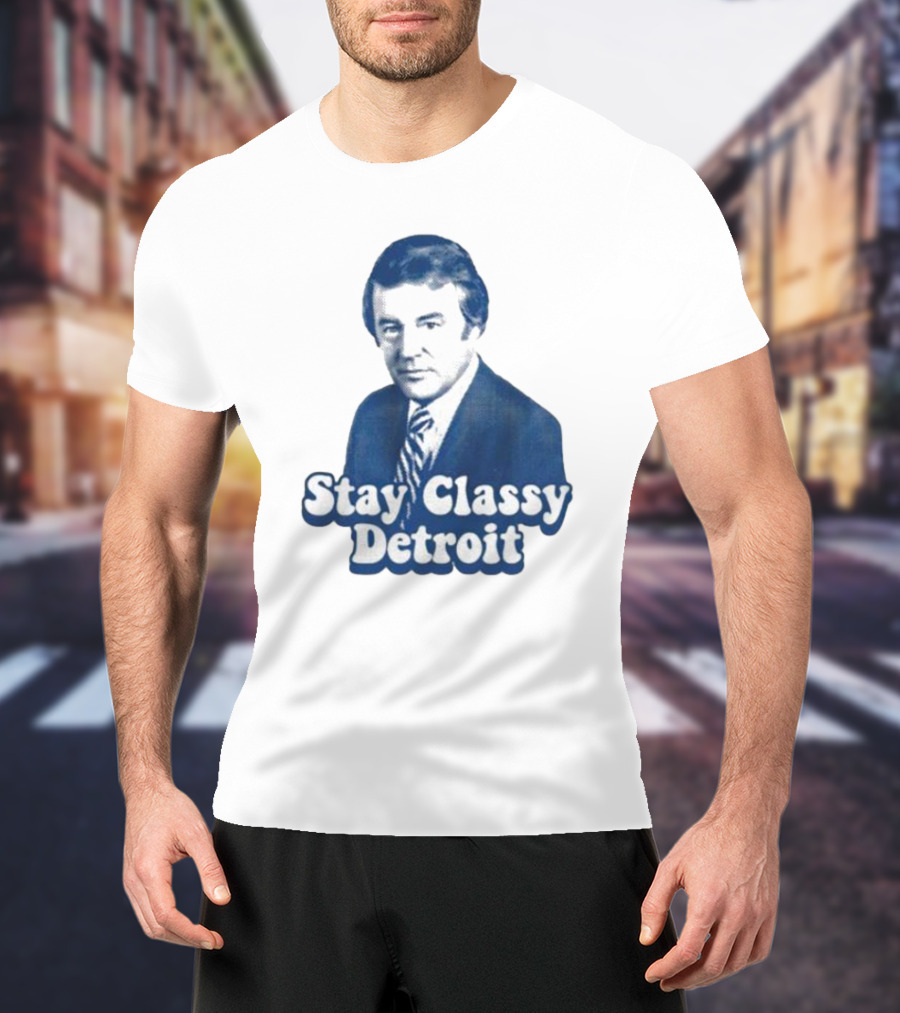 Stay Classy Detroit Vintage Bill Bonds Image T-Shirt