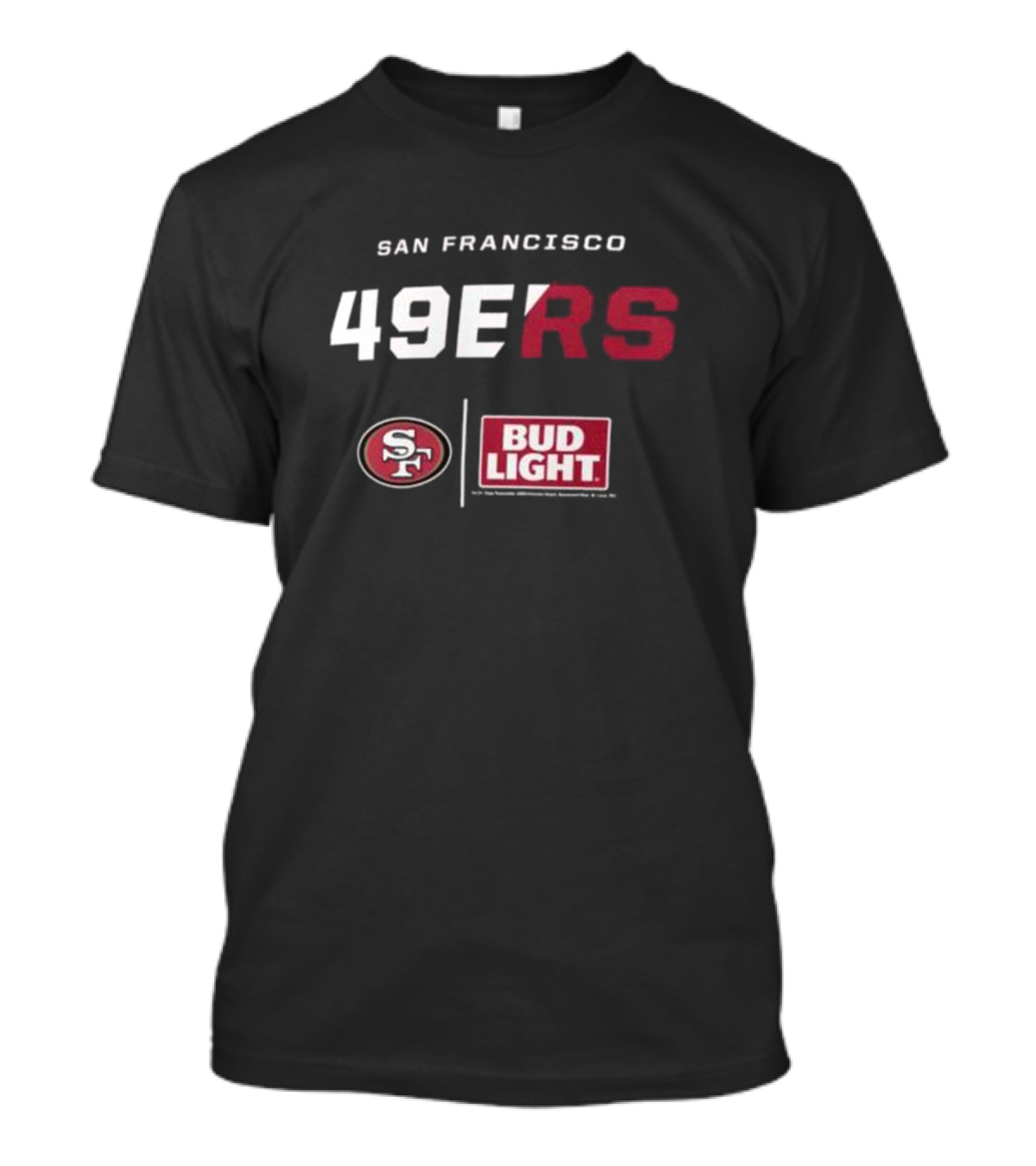 San Francisco 49ers Bud Light NFL Collaboration T-Shirt