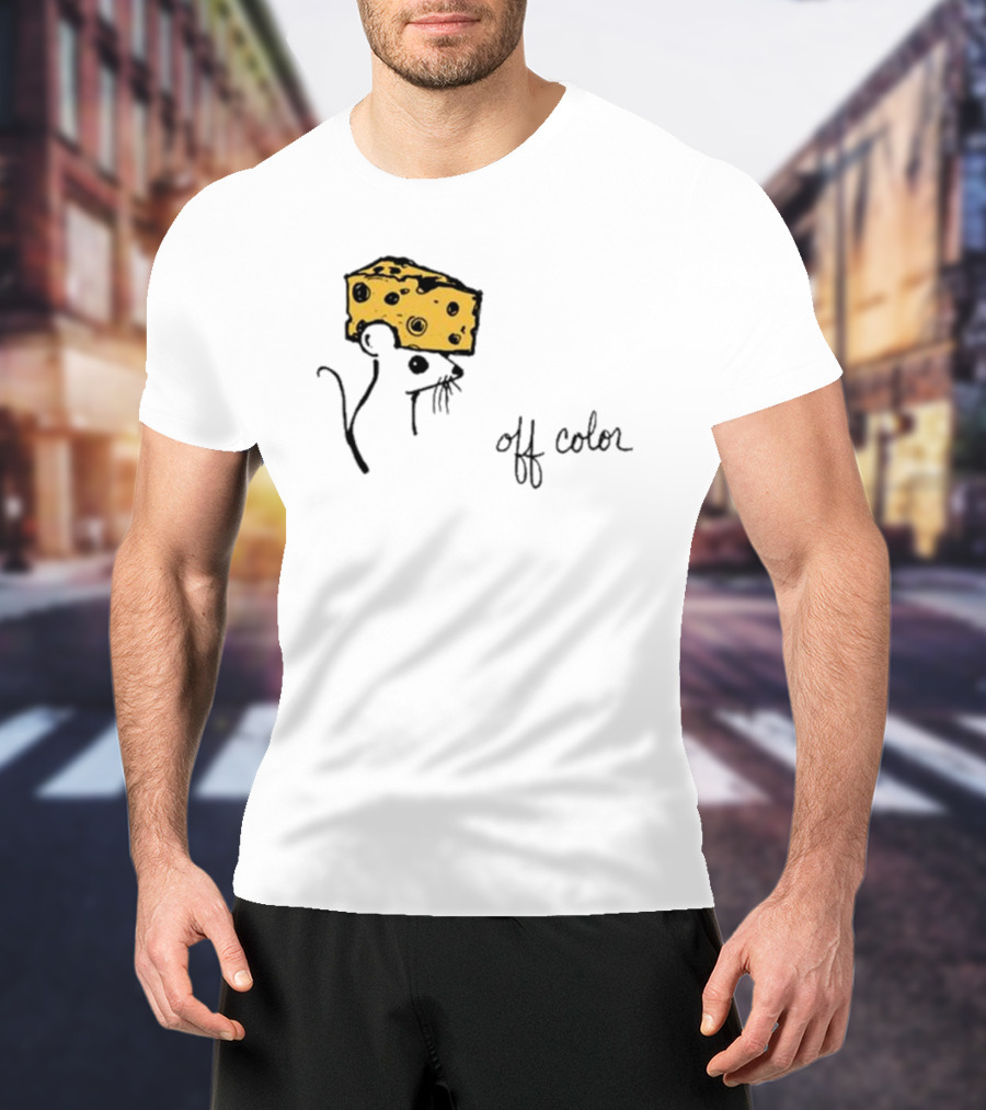 Cheesehead Mouse Off Color Sketch With Cheese Hat T-Shirt