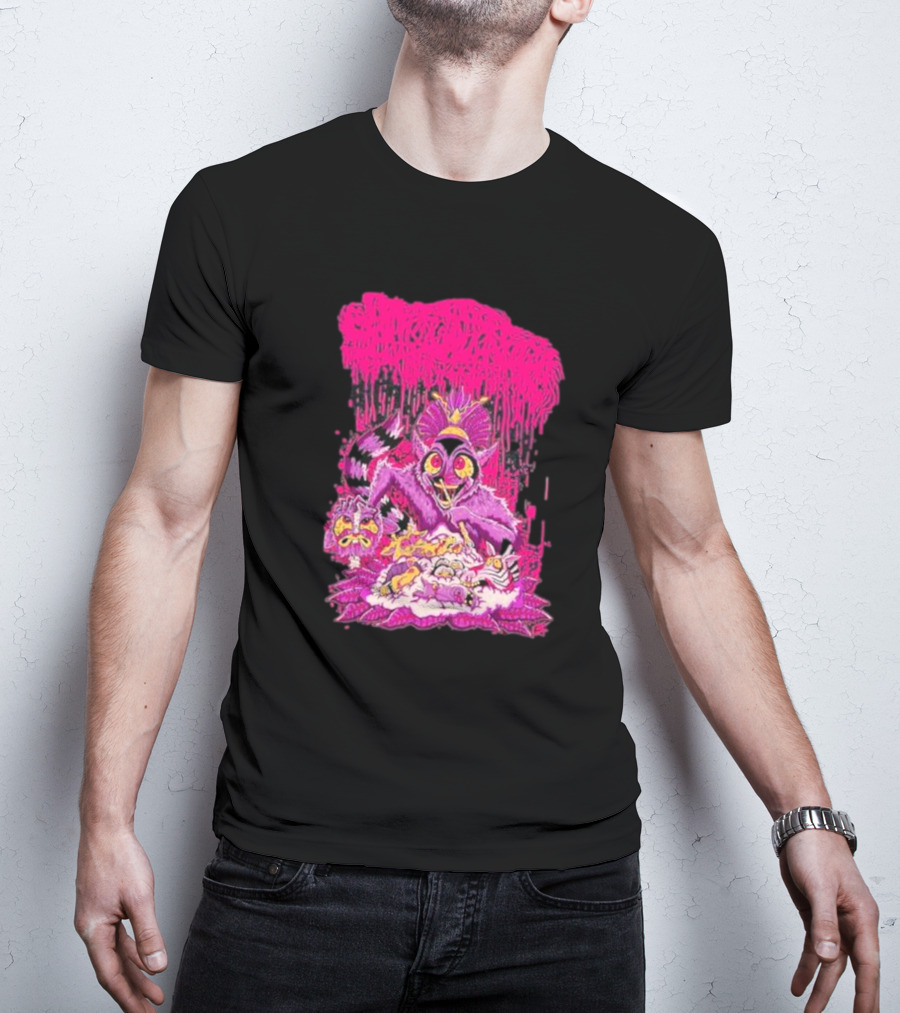 Sanguisugabogg Madagascar Lemur Creature In Psychedelic Pink With Dripping Effect T-Shirt