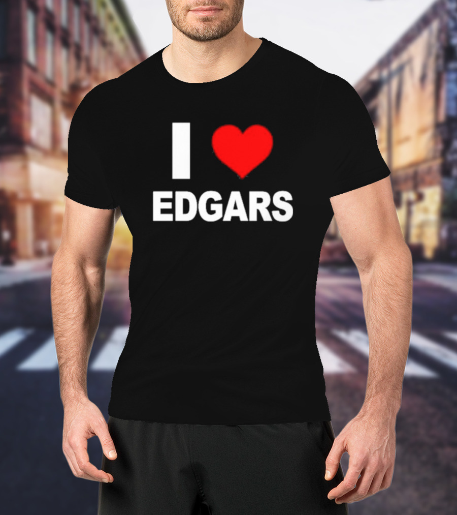 Ellaloca I Love Edgars Bold Red Heart T-Shirt