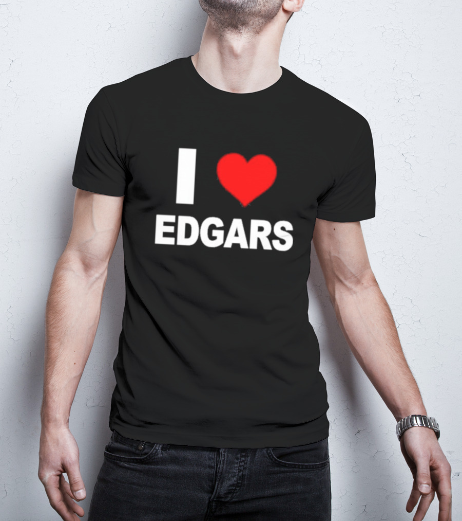 Ellaloca I Love Edgars Bold Red Heart T-Shirt
