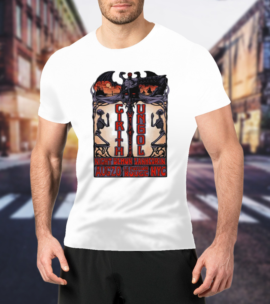 Cirith Ungol Night Demon Sanhedrin Aug 20 Le Poisson Rouge NYC T-Shirt