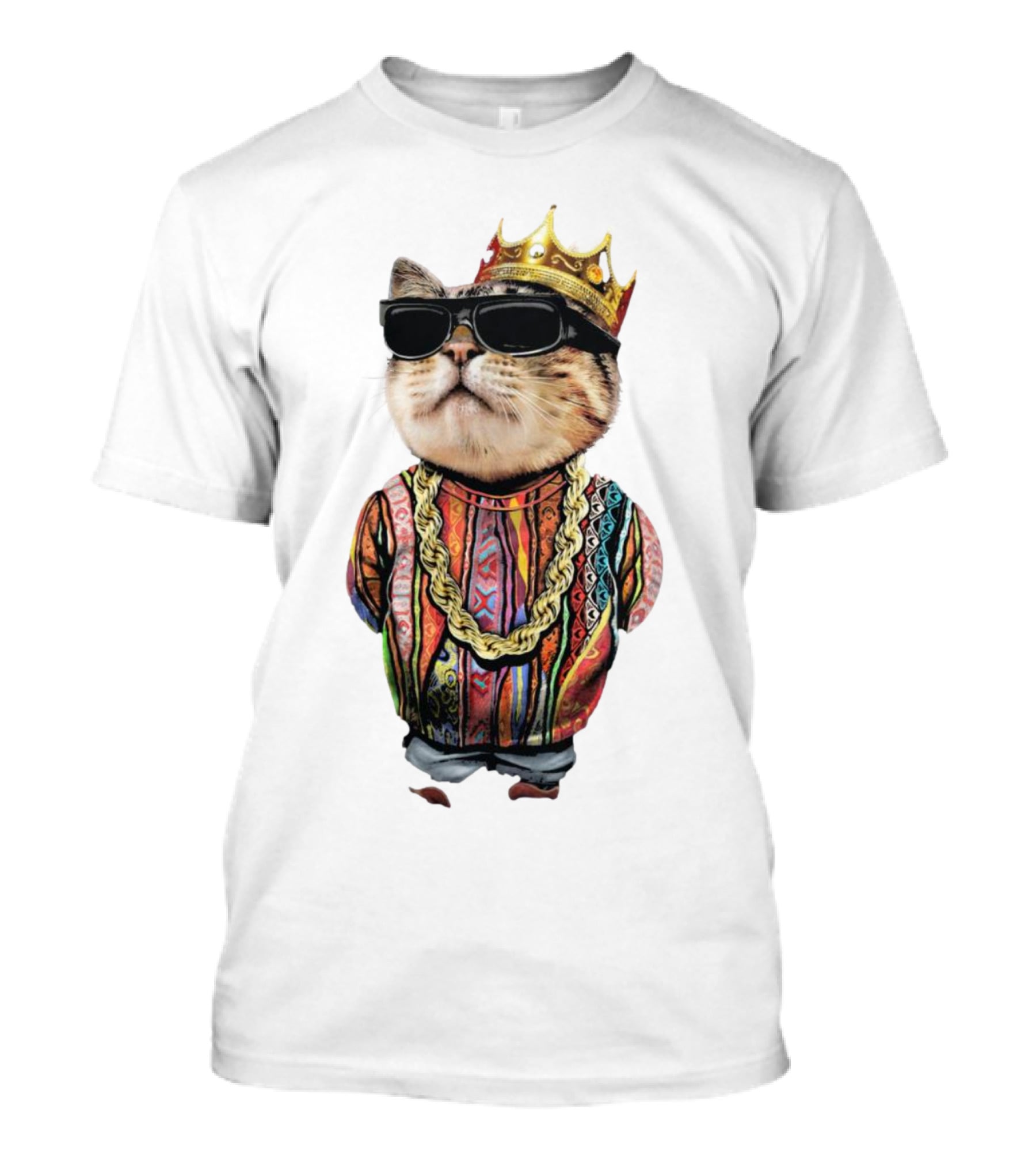 Big Paw Paw Cat With Crown And Shades T-Shirt