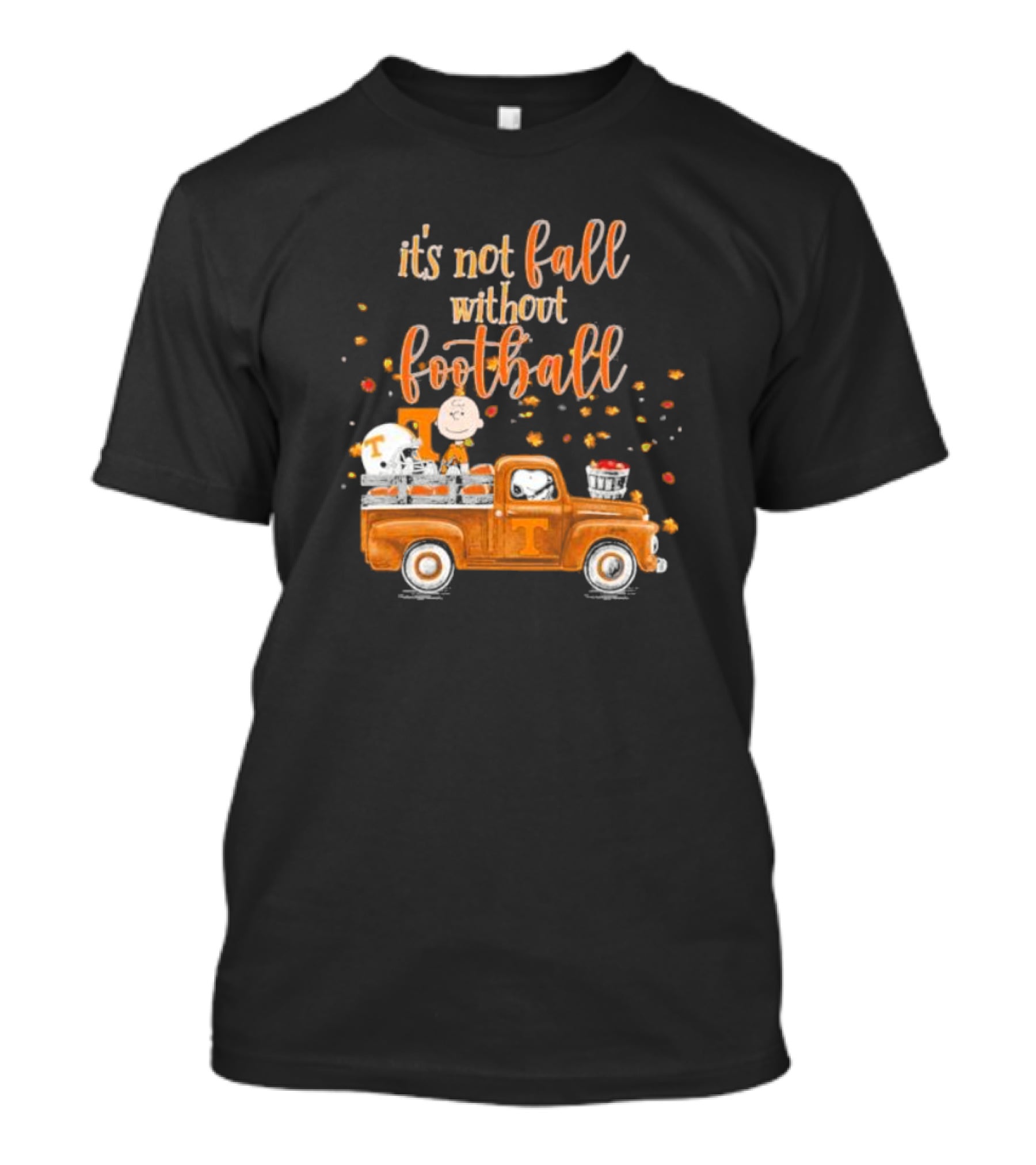 It's Not Fall Without Football Tennessee Volunteers Snoopy Charlie Brown Vintage Truck T-Shirt