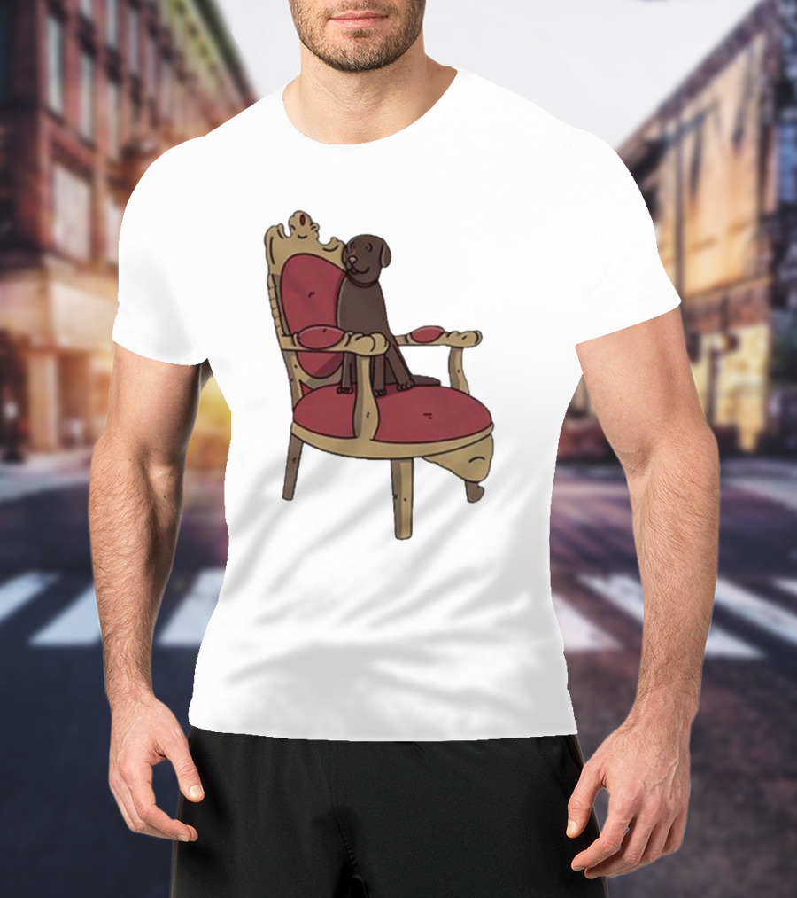 Poorly Drawn Arsenal Dog On Ornate Chair T-Shirt