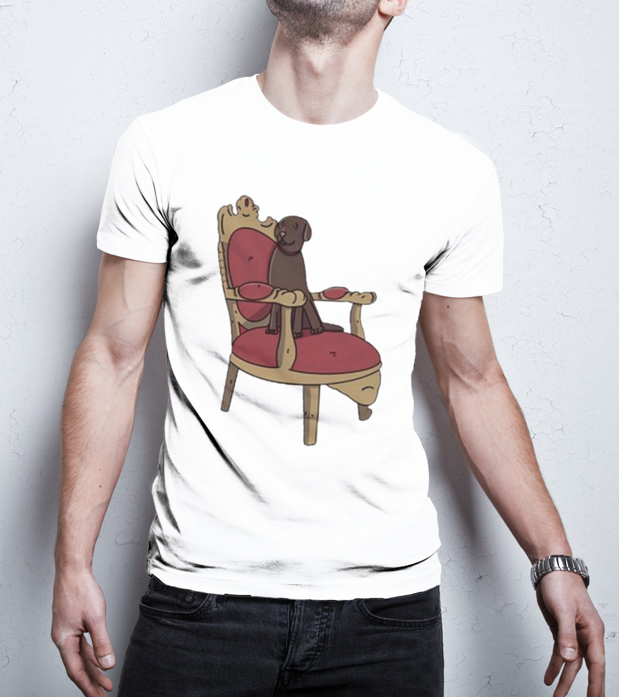 Poorly Drawn Arsenal Dog On Ornate Chair T-Shirt