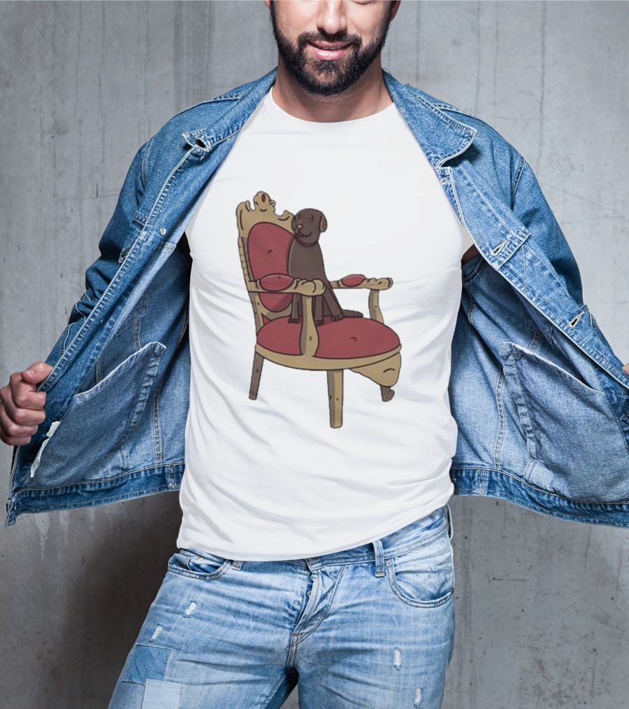 Poorly Drawn Arsenal Dog On Ornate Chair T-Shirt