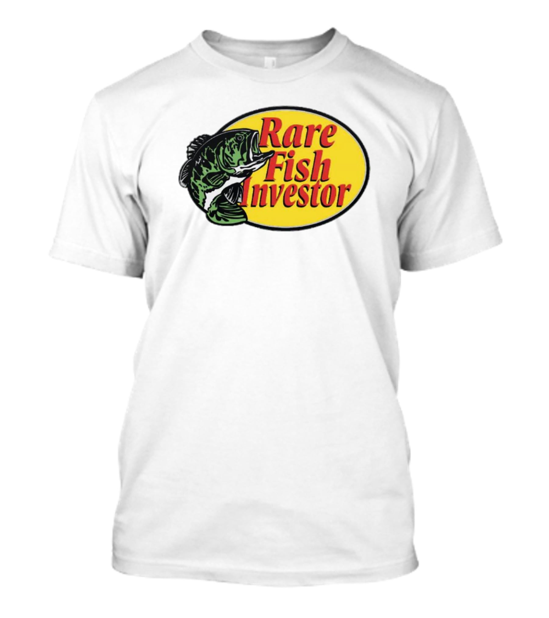 Rare Fish Investor Yellow Oval Emblem With Bass T-Shirt