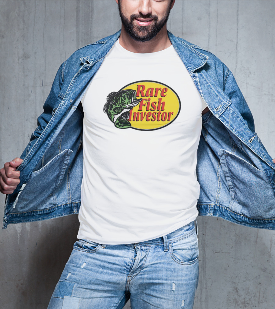 Rare Fish Investor Yellow Oval Emblem With Bass T-Shirt