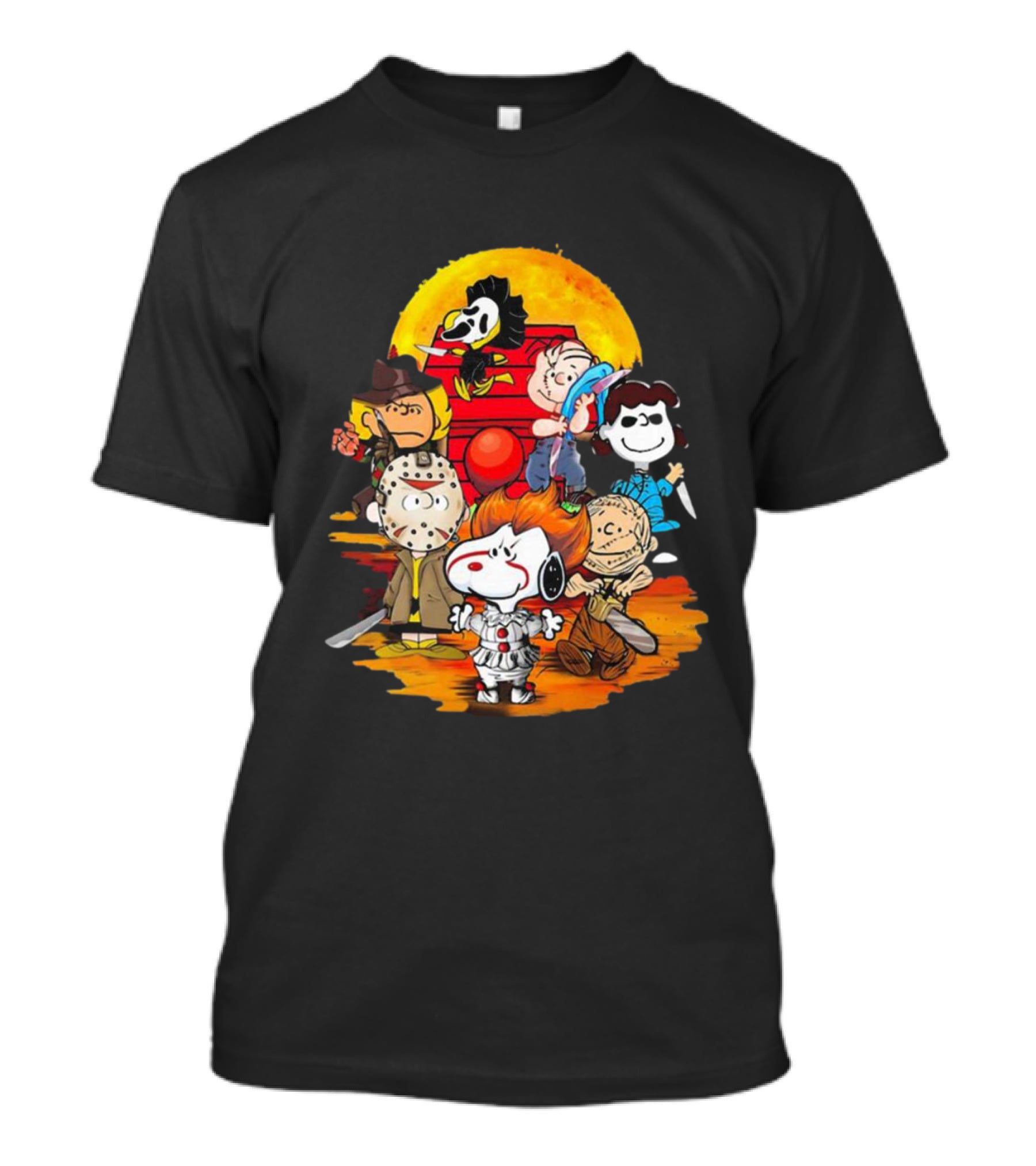 Snoopy Peanuts Horror Characters Halloween Moon T-Shirt