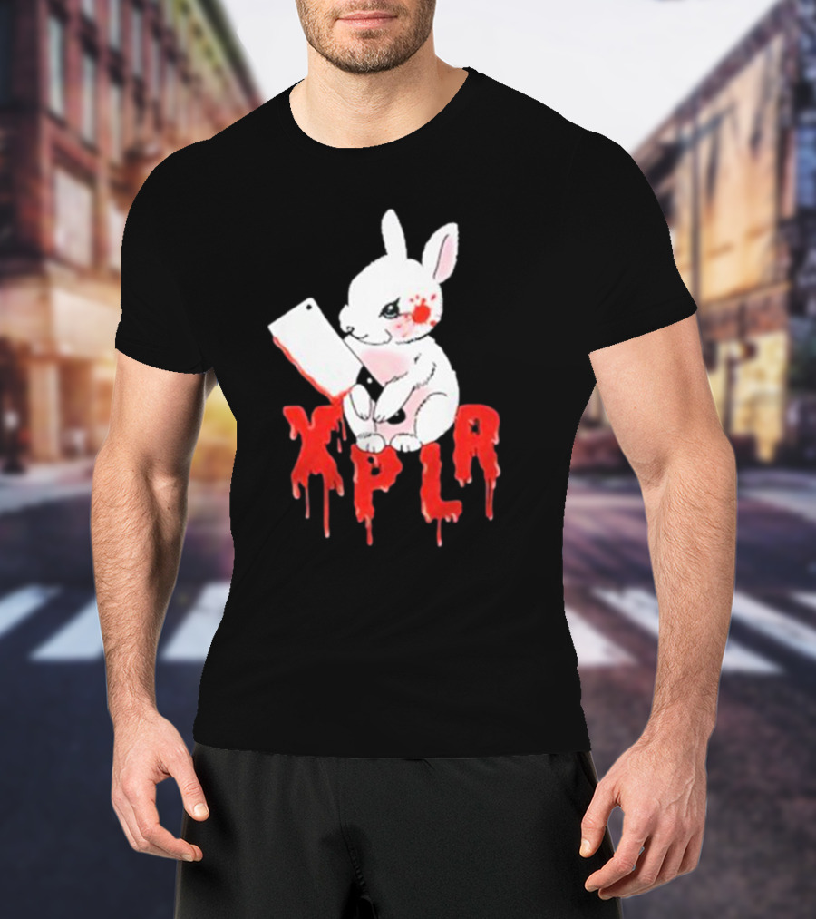 XPLR Bloodstained Rabbit With Cleaver T-Shirt