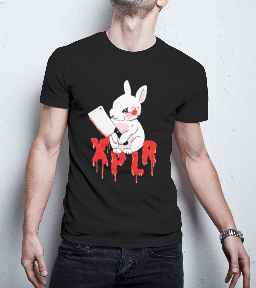 XPLR Bloodstained Rabbit With Cleaver T-Shirt
