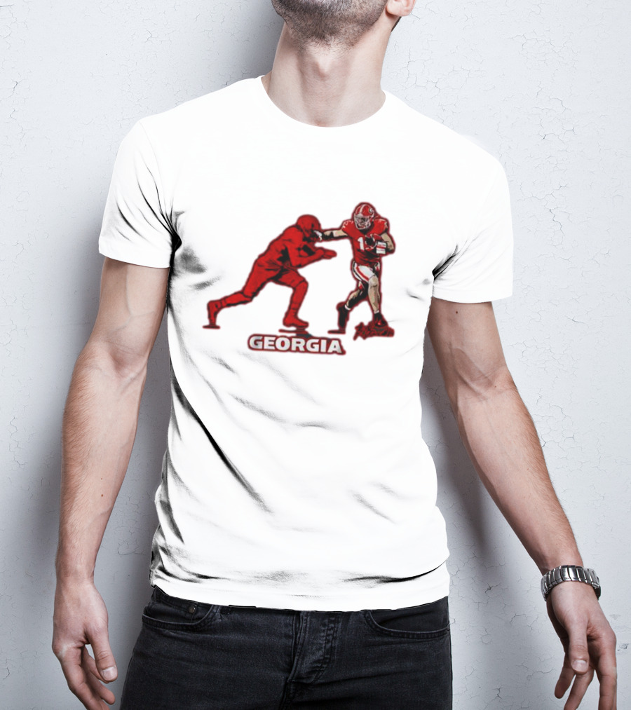 Georgia Football Superstar Brock Bowers Action Pose T-Shirt