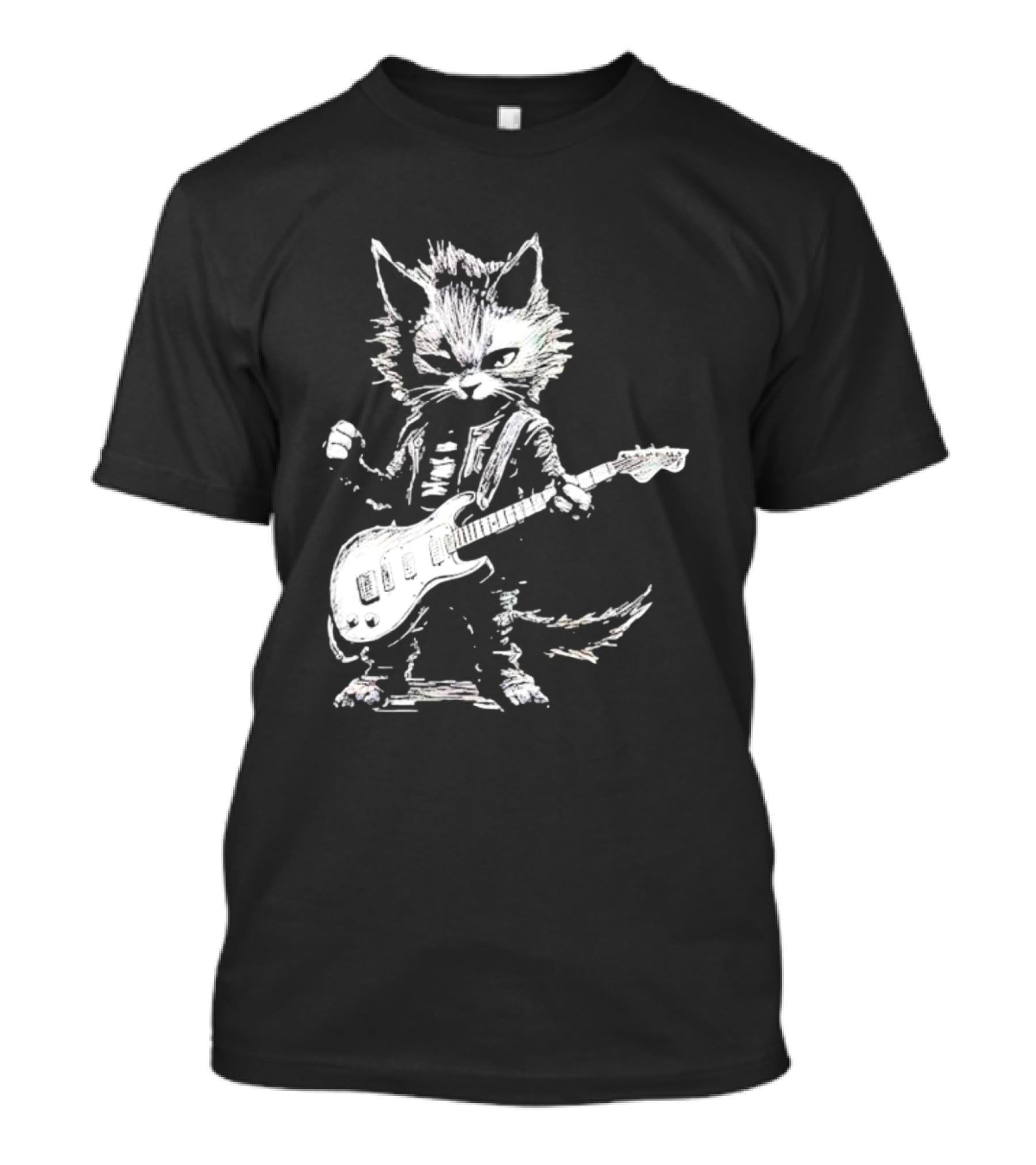 Guitar Cat Rock Kitty Playing Guitar Gifts For Her T-Shirt