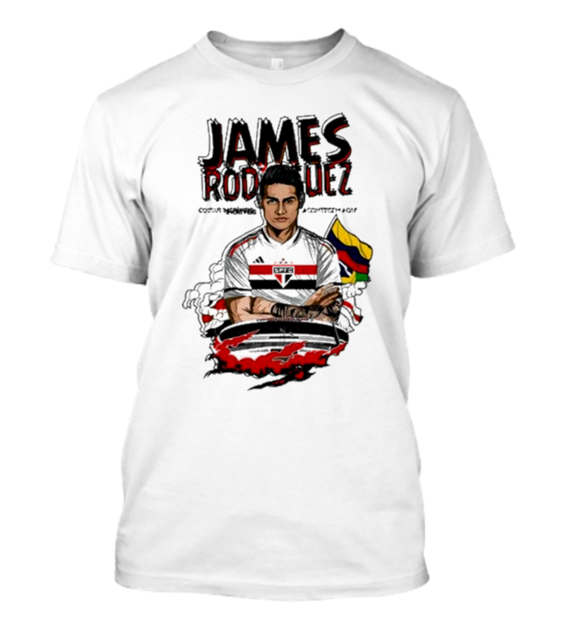 James Rodriguez Sao Paulo Football Colombia Flag T-Shirt