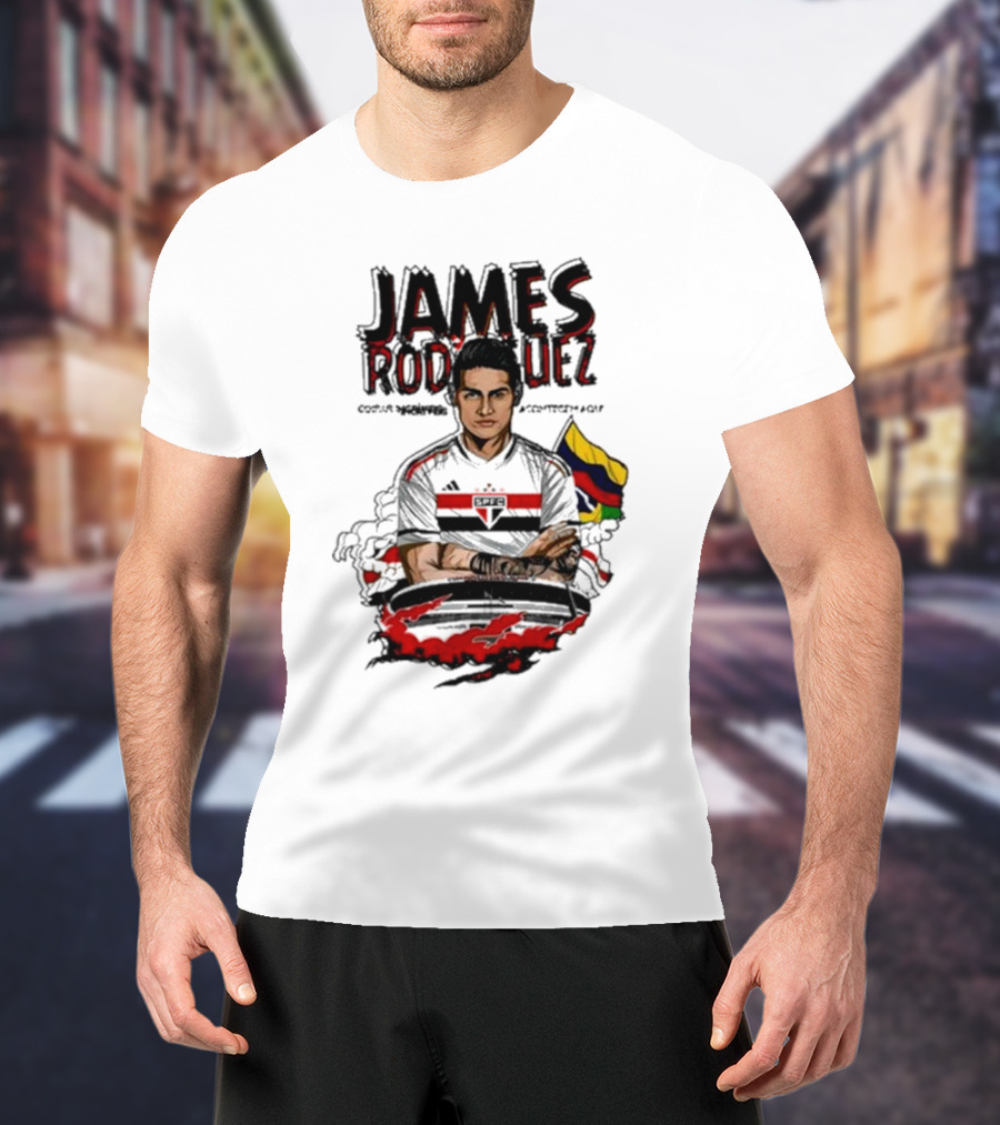 James Rodriguez Sao Paulo Football Colombia Flag T-Shirt