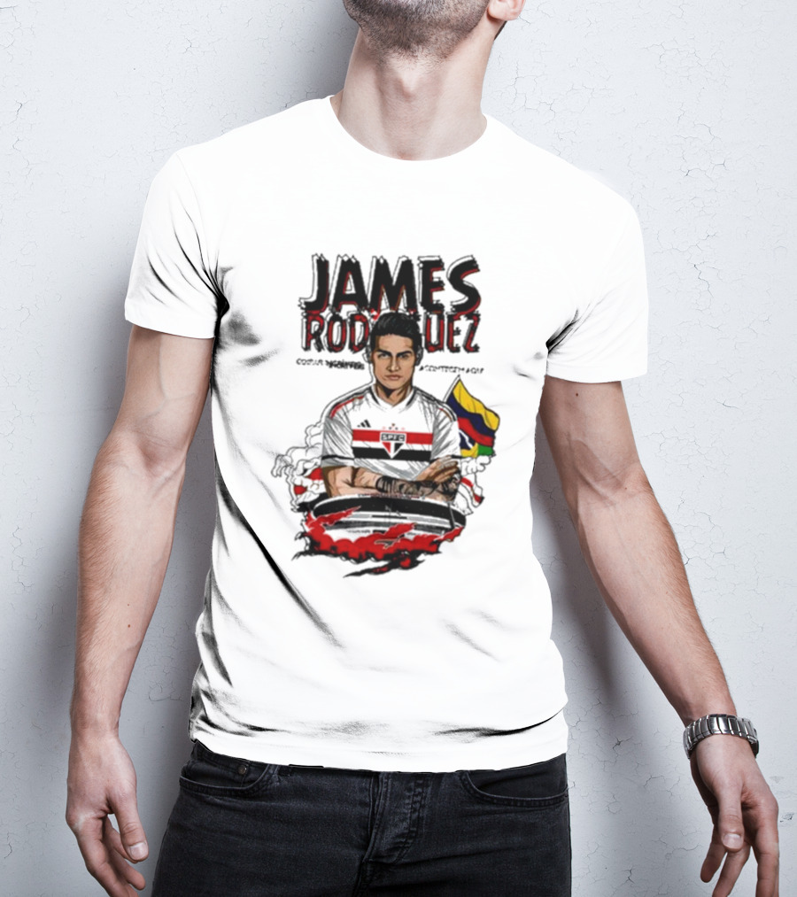 James Rodriguez Sao Paulo Football Colombia Flag T-Shirt