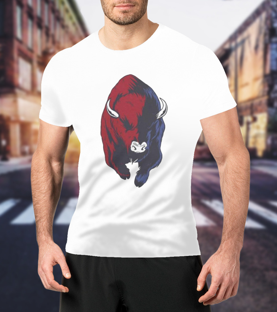 Bull Duality Red Blue Contrast T-Shirt