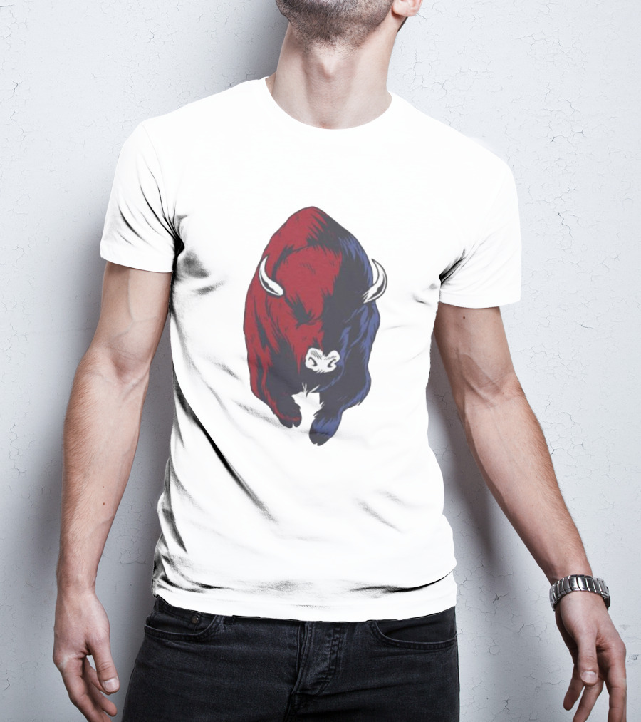 Bull Duality Red Blue Contrast T-Shirt