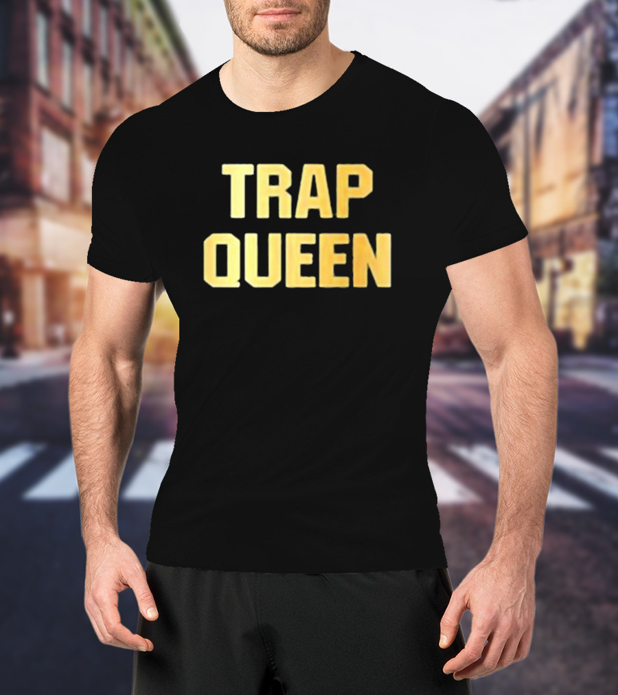 Graeme Barrett Trap Queen Bold Gold Text T-Shirt