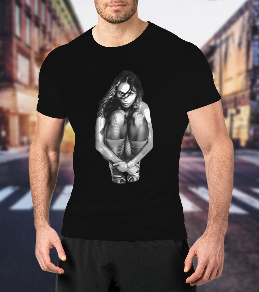 Used To Be Young Black And White Crouching Woman Photography T-Shirt
