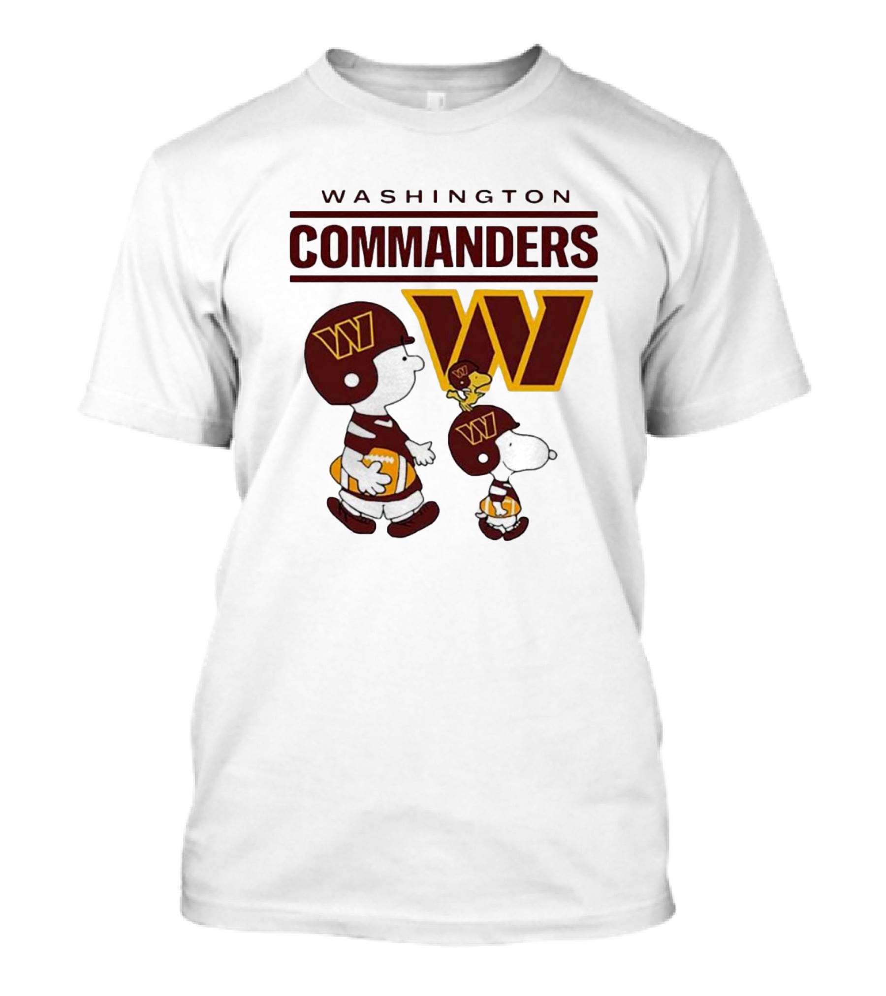 Washington Commanders Snoopy Charlie Brown Football Team Fan Gear T-Shirt