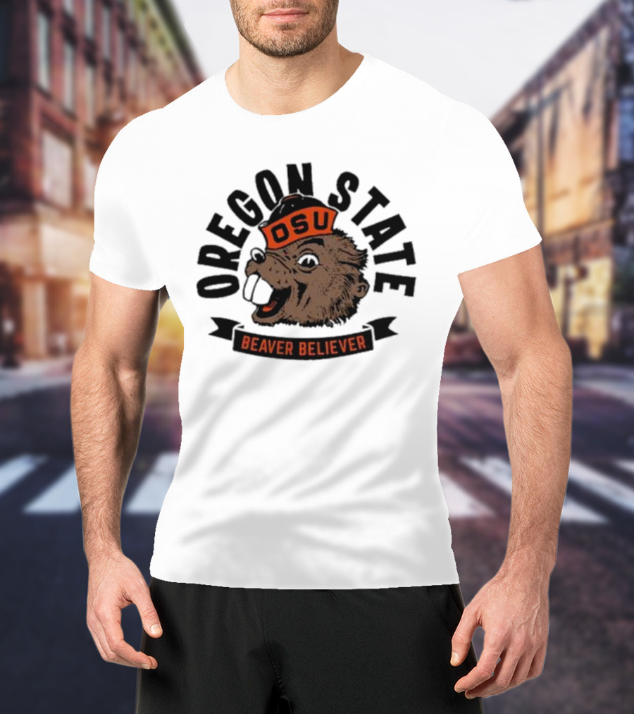 Oregon State OSU Beaver Believer Retro Mascot T-Shirt