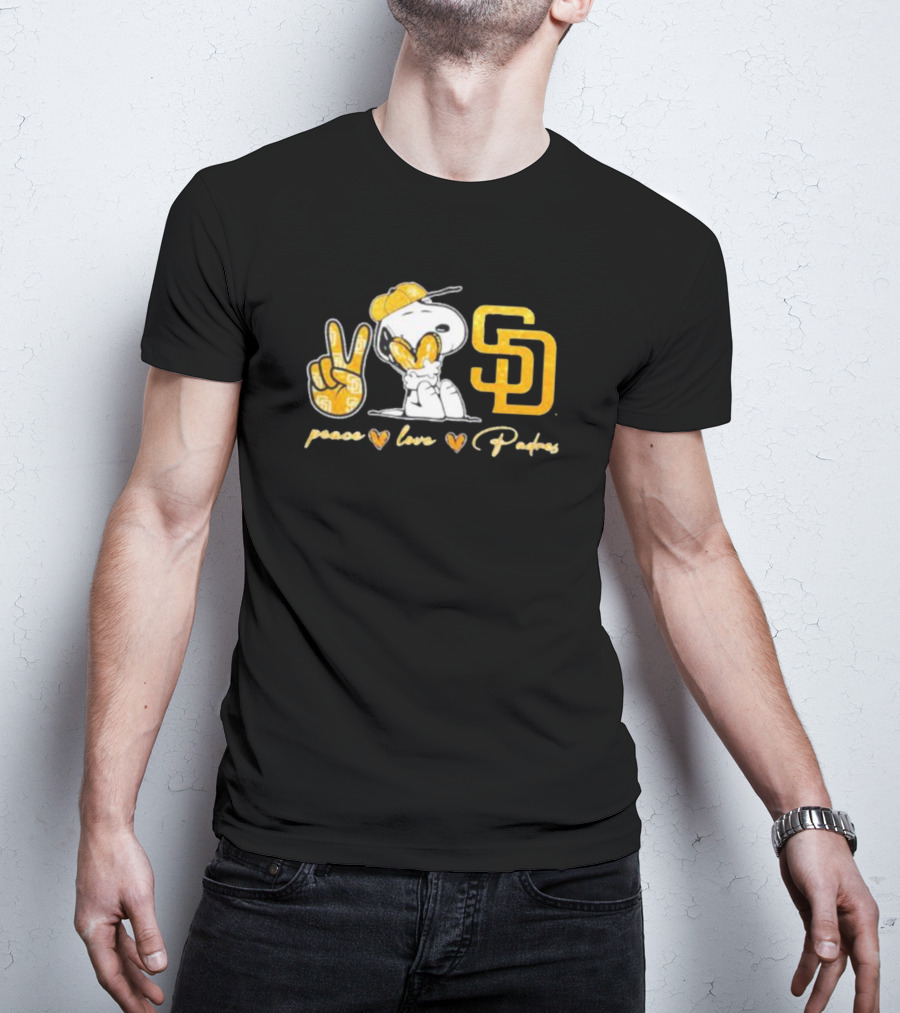 Peace Love Padres Snoopy San Diego Padres T-Shirt