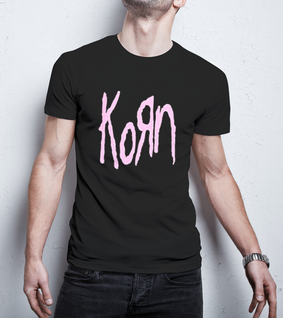 Korn Black And Pink Logo T-Shirt