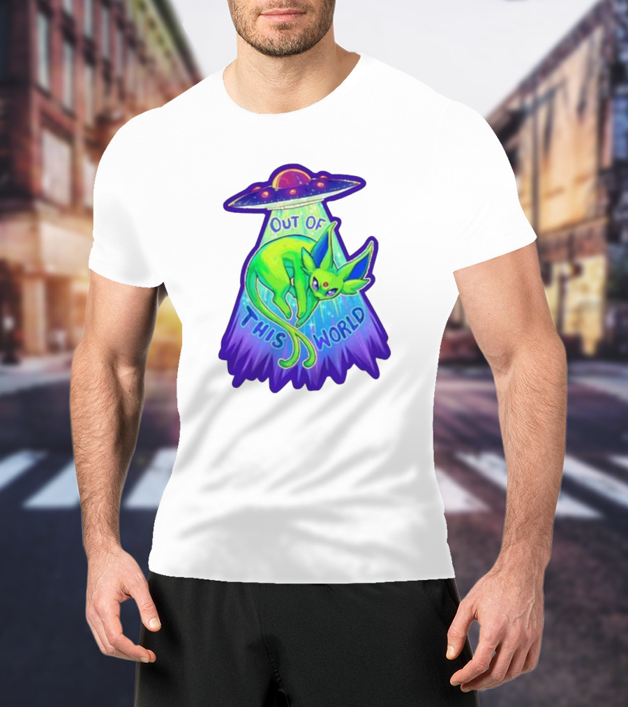 Espeon Out Of This World UFO Beam T-Shirt