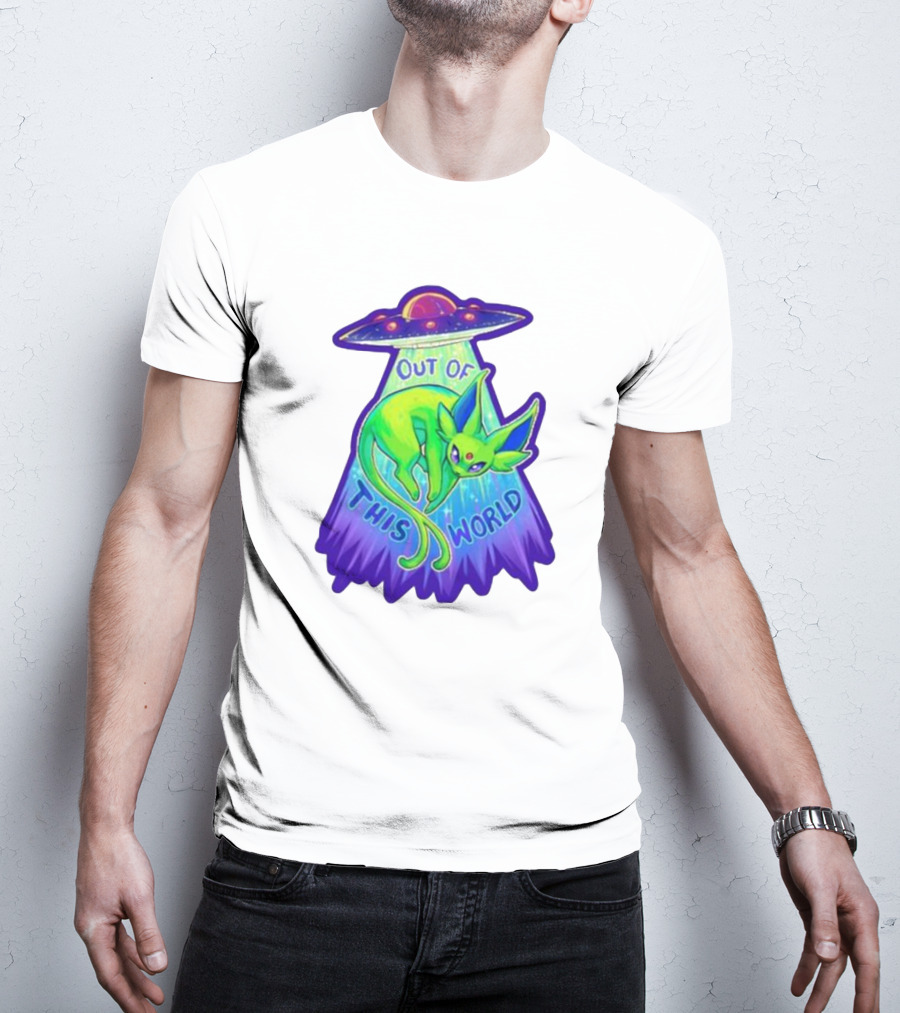 Espeon Out Of This World UFO Beam T-Shirt