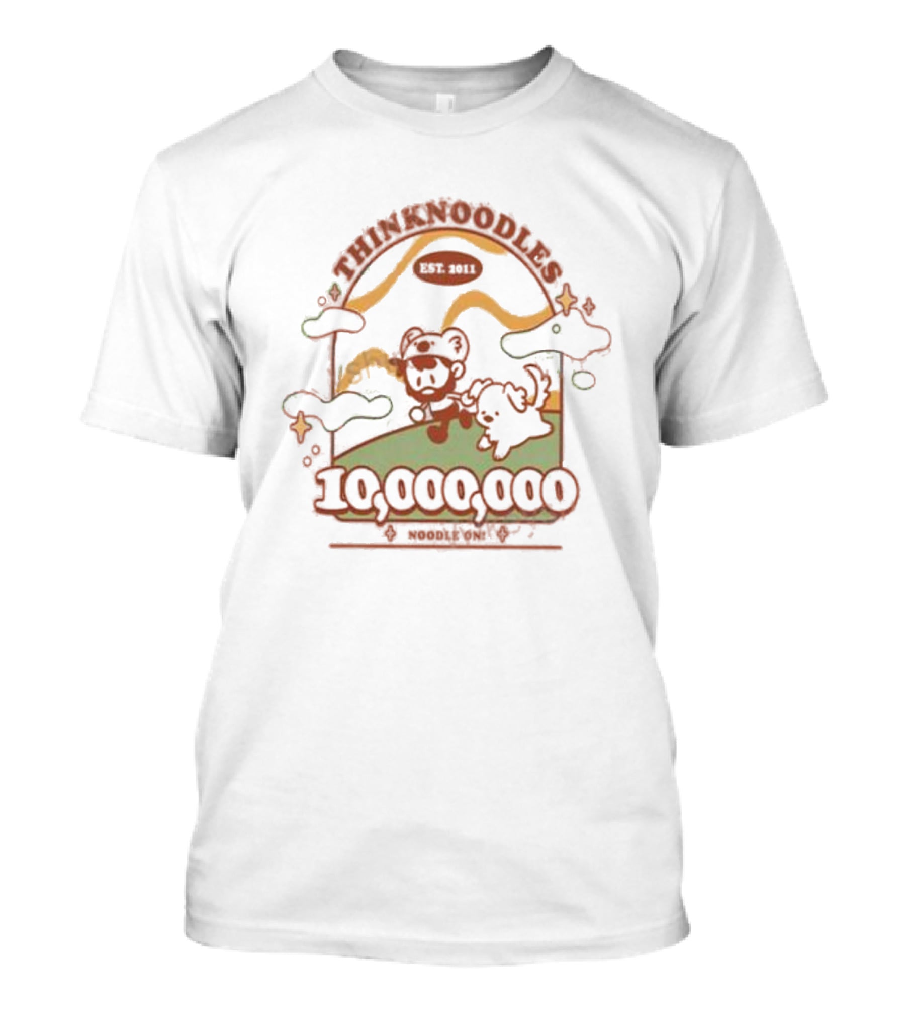 THINKNOODLES EST. 2011 NOODLE ON 10,000,000 T-Shirt