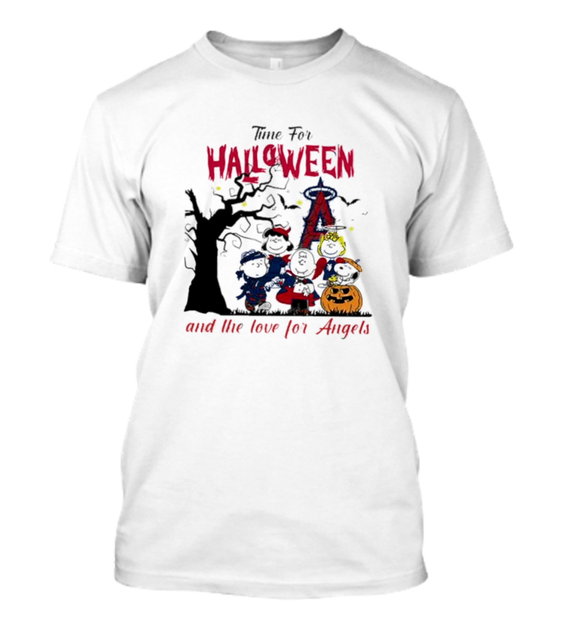 Time For Halloween And The Love For Angels With Festive Costumes And Jack-o'-Lantern T-Shirt