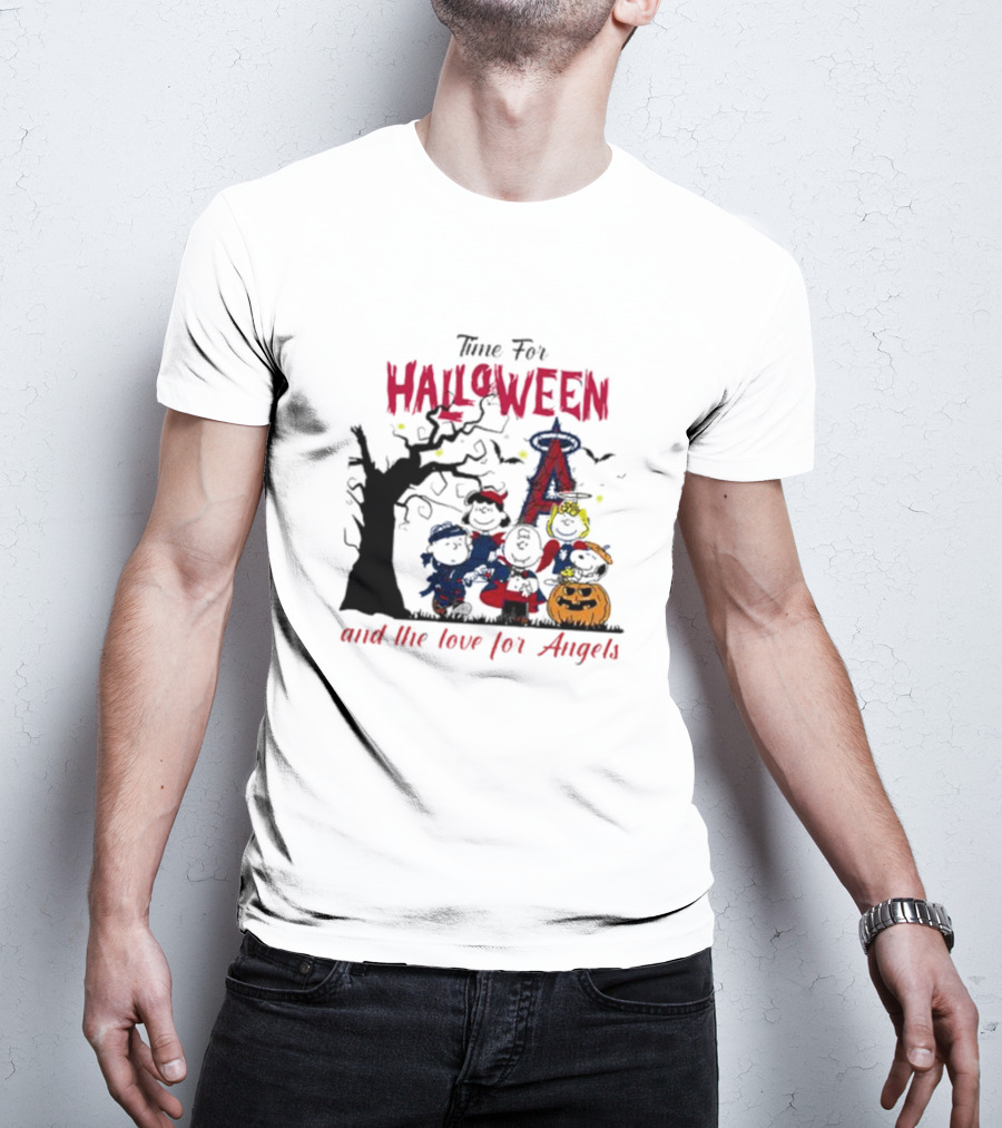 Time For Halloween And The Love For Angels With Festive Costumes And Jack-o'-Lantern T-Shirt