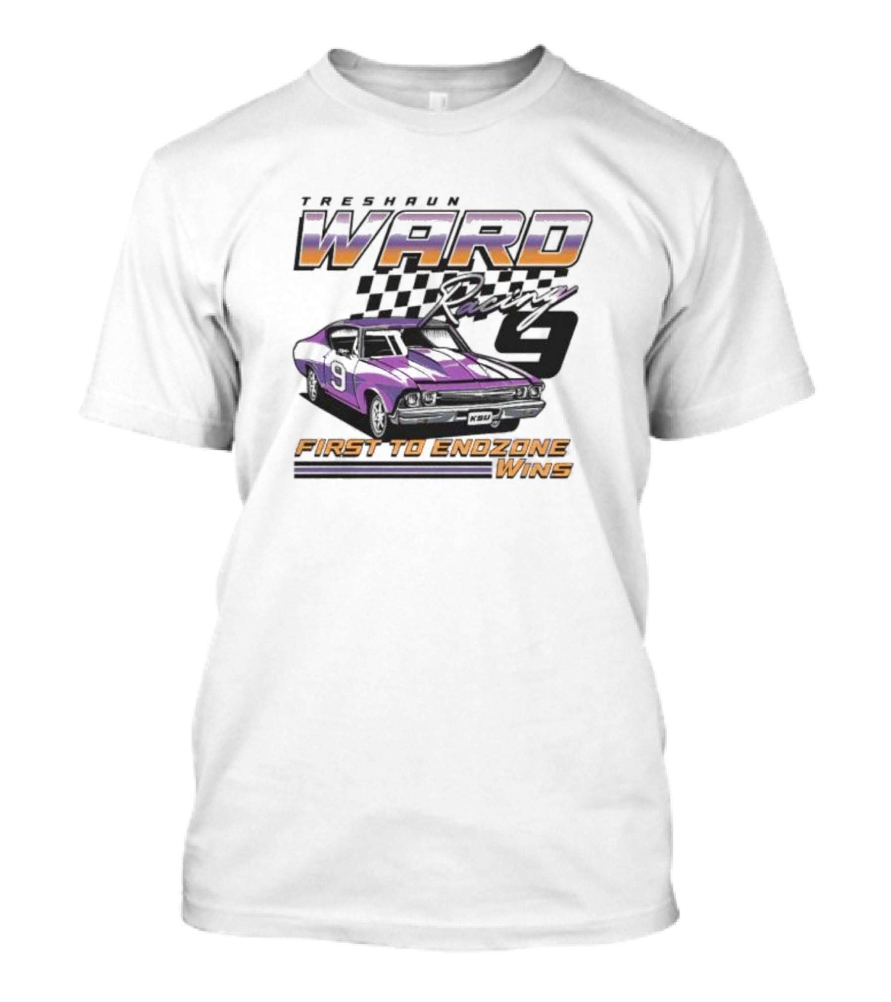 Ward First To Endzone Wins Racing Car T-Shirt